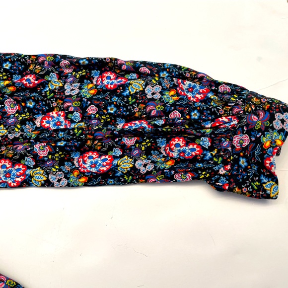 Frame XS Single Sleeve & Shoulder Blue Floral Print Top - Picture 12 of 15